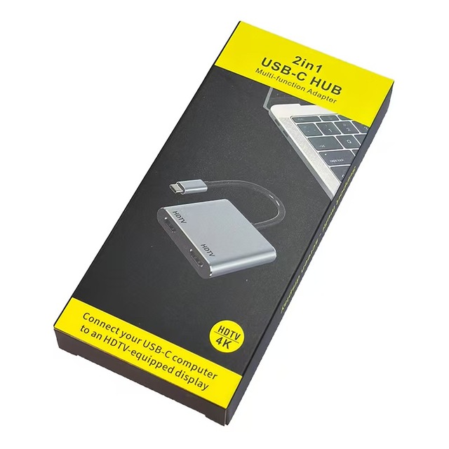Type-C to HDTV 2in1 Docking Station Adapter, Suitable for Laptop High-definition Display Interface Expansion