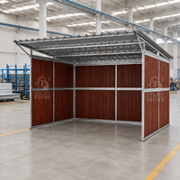 Corral de chevaux couvert Logement équin portable Abri pour chevaux en bois de différentes tailles