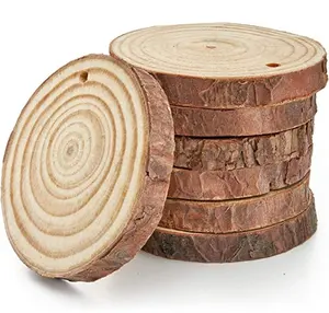Produsen penjualan langsung 8-9cm perlindungan lingkungan potongan kayu pinus alami belum selesai DIY dekorasi kayu