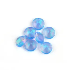 Zhengyong Vuur Opaal Baby Blauw Ronde Diamant Geslepen Edelsteen 2Mm 12Mm Synthetische Gelei Opaal Transparante Steen Voor Sieraden Maken