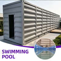Piscine modulaire préfabriquée en conteneur de 40 pieds, résistante aux intempéries, en acier, pour les loisirs en plein air et l'entraînement à la natation