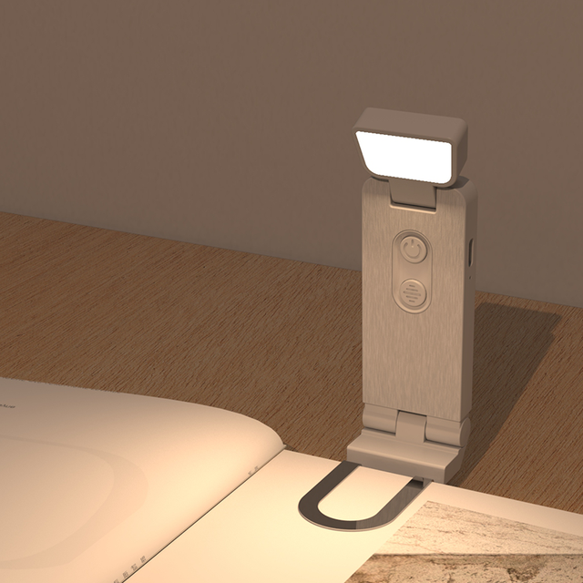Multifunctional Modern Book Clip Light DC 5V USB Type-C Rechargeable 5 Brightness Adjustable Eye Caring AC/DC Compatible Mini