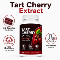 Capsules d'extrait de cerise acidulée Bioby OEM 3600mg - Santé des articulations et soutien osseux - Naturel, sans OGM, testé en laboratoire, complément en marque blanche