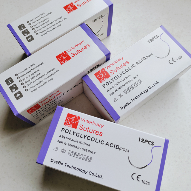 Wholesale Quality Medical Veterinary Absorbable Polyglycolic Acid PGA Suture With Needle Veterinary Surgical Instruments