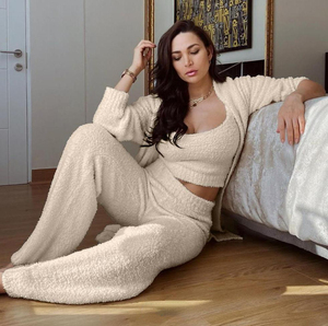 Camisón de felpa para <span class=keywords><strong>mujer</strong></span>, ropa de invierno, albornoz Sexy de lujo, <span class=keywords><strong>pijama</strong></span> de algodón - Product Image 5