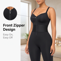 Combinaison de yoga côtelée pour femme avec logo personnalisé, justaucorps de sport une pièce sans manches et dos nu, tenue de sport active