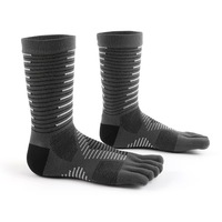 Chaussettes de sport pour hommes, mi-mollet, antidérapantes, à cinq doigts, pour marathon en plein air, séchage rapide