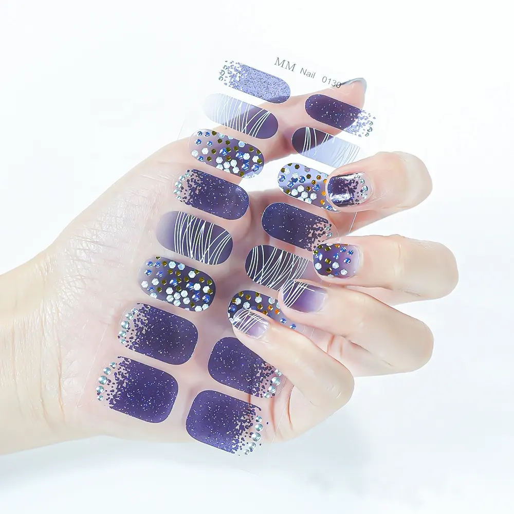 Op Maat Gemaakte Hoge Kwaliteit Niet Giftig Langdurig Sexy Full Wraps Kleurrijke Nail Art Stickers