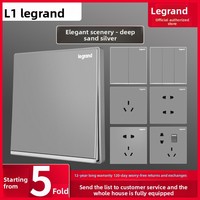 Pour Legrand Yijing, panneau de prise murale gris argenté sable profond, double-triple prise, type 86, 16A max, 250V, IP20, authentique