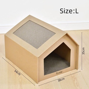 Maison de <span class=keywords><strong>chat</strong></span> intégrée de luxe papier ondulé résistant à l'usure planche à gratter griffe meulage jouet <span class=keywords><strong>abri</strong></span> pour <span class=keywords><strong>chat</strong></span> - Product Image 5