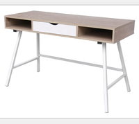 Bureau d'ordinateur avec tiroirs, cadre métallique en mélamine, style simple