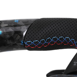 Volant LED en fibre de carbone forgé avec boutons bleus <span class=keywords><strong>M1</strong></span> M2 pour <span class=keywords><strong>BMW</strong></span> F01 F10 F15 F20 F25 F30 F36 M3 F80 M4 F82 M2 F87 E90 E92 - Product Image 4