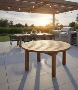 Mesa de centro redonda para exteriores, fabricada con madera de teca seleccionada, para espacios elegantes y duraderos. - Product Image 2