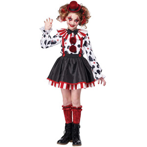 Costume de cosplay HP New Creepy Horror Clown en polyester à pois et rayures imprimées pour fête d'Halloween - Product Image 3