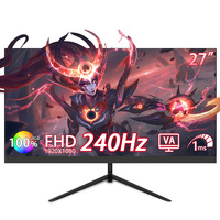 Moniteur de jeu R&E 27 pouces 240 Hz 1080p IPS 120% SRGB 1 ms de temps de réponse, sans cadre sur 3 côtés, anti-lumière bleue, support personnalisé, 300 cd/m²