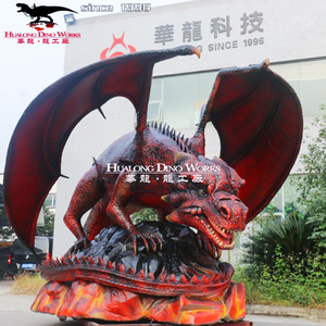 A grandezza naturale Animatronic Flying <span class=keywords><strong>Dragon</strong></span> Metal statua per la scuola centro commerciale Area pubblica asilo nido aeroporto o asilo - Product Image 5