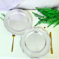 Assiette de Présentation en Plastique PP Doré à Motif Feuille, Style Américain, Personnalisable, Pigmentée, Durable, pour Fêtes et Événements, Vente en Gros