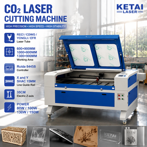 Machine de gravure laser de grande <span class=keywords><strong>taille</strong></span> 1390, machine de découpe laser CO2 100W pour la découpe et la gravure de matériaux non métalliques avec refroidisseur CW5200 - Product Image 1