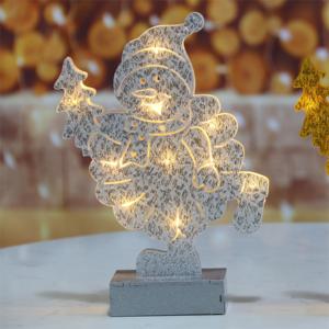Nouvelle Lampe LED Bonhomme de Neige 10L Blanc Chaud en MDF, Alimentée par Piles, IP20, pour Décoration de Noël, Fêtes et Maison 2024 - Product Image 2