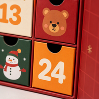 Boîte de calendrier de l'avent de Noël de luxe personnalisée avec 24 tiroirs pour emballage cosmétique, boîte cadeau vide pour compte à rebours, vente en gros