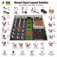 Soluciones Inteligentes para Gimnasios SK One Stop con Pantalla de 15.6 Pulgadas, Equipo de Fitness Comercial Completo, Máquina de Entrenamiento de Fuerza Digital con IA