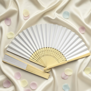 مروحة يد ورقية قابلة للطي بتصميم مخصص، بأضلاع من الخيزران مقاس 21 سم، محمولة ومناسبة للدعاية والإعلان والرسم عليها بنفسك لمهرجانات الريف - Product Image 4