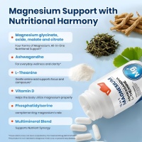 Complexe de magnésium 15 en 1 à absorption élevée, complément alimentaire qui soutient la santé des muscles, des nerfs, des os, du cœur et la fonction immunitaire