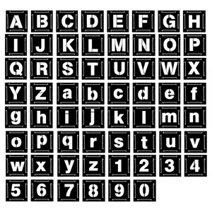 62 Pcs Reusable Plastic Letter Number Stencils 1 Inch Alphabet Interlocking Template Kit for Painting