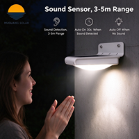 Applique murale solaire 1W avec capteur sonore et de luminosité, portée de détection 3-5m, 16 LED, étanche IP65, en aluminium, pour porte et jardin