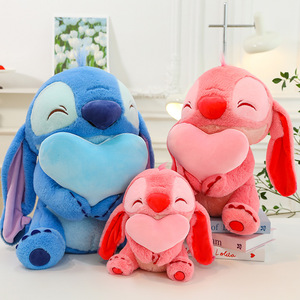 Lindo Peluche de Stitch con Corazón, Juguete de Peluche de Dibujos Animados, Almohada de Amor de Stitch Sentado, <span class=keywords><strong>Muñeco</strong></span> de Regalo para el Día de San Valentín para Niñas - Product Image 4