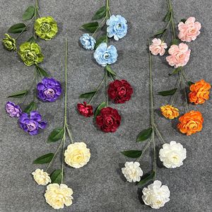 Bouquets de camélias artificiels, fleurs en soie, couleurs mélangées, décorations de mariage - Product Image 2