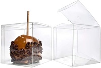 Boîte à bonbons transparente avec trou pour pommes, boîte à biscuits en plastique pour pommes au Caramel, boîtes cadeaux pour les friandises aux pommes, faveur de fête