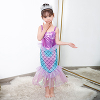 Costume de princesse Ariel de la petite sirène, robe pour filles, cosplay, enfants, carnaval, fête d'anniversaire, vêtements, robe de sirène