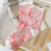 Chaussettes décontractées mi-mollet pour femme, motif lapin de dessin animé mignon, absorbantes, drôles, pour Pâques, collection automne 2026