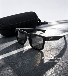 Lunettes de soleil carrées polarisées TR90 en gros, verres miroir UV400, pour surf et plage, monture intégrale, étui <span class=keywords><strong>EVA</strong></span>, tissu, couleurs vives, personnalisables, confortables - Product Image 1