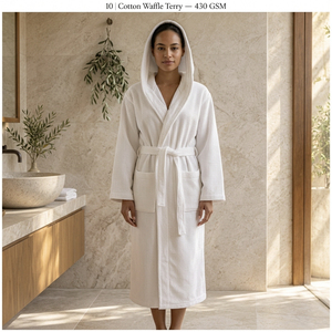 Albornoz con Capucha Blanco para Hombre, Estilo Waffle, para Todas las Temporadas, para Hotel o Spa - Product Image 5