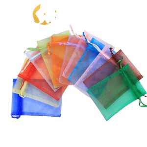 Sacs en organza noir personnalisés avec cordon de serrage, emballage cadeau, fête, mariage, réutilisables, recyclables, sacs en tulle - Product Image 1