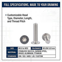Sekrup Mesin Torx Kepala Datar CM Baja Tahan Karat 304 Grosir Kustom M2//M3/M4/M5/M6