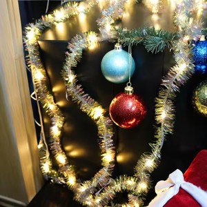 Guirlande de décoration de fête HLC LED - Guirlande irisée brillante, guirlande de serpentins holographiques |   Mariage et Fêtes de Noël - Product Image 1