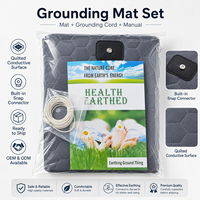 Surmatelas matelassé gris en cuir PU avec sangles élastiques, tapis de mise à la terre conducteur pour lit, taille personnalisée OEM/ODM