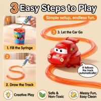 MILI Jouet de jeu anti-stress original, Voiture de piste DIY pour slime, Kit de slime magique sûr, Voiture à conduite automatique à une touche, souple et non collante