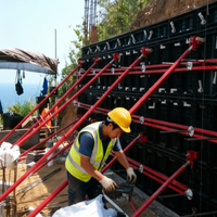 Système de coffrage modulaire en plastique avec composants standard et remplacement facile