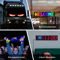 Paneles de Matriz Led Flexibles 1632 5V Ojos de Demonio Programables con Diseño Libre y Control por APP, Pantalla Led Publicitaria para Coche