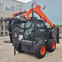 Chargeuse compacte sur pneus Derette certifiée CE avec moteur diesel Yanmar, hydraulique à haut débit, 4x4, prix usine