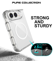 Coque de téléphone magnétique transparente résistante à l'usure pour iPhone Duo, protection anti-chute, coque fine en TPU+PC, vente chaude