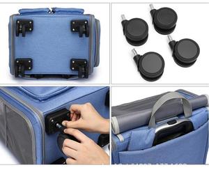 Toptan özel arabası sırt çantası ile evcil hayvan taşıyıcı katlanır büyük kapasiteli sessiz evrensel tekerlek kedi/köpek Carrieer çantası - Product Image 6