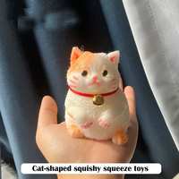 Jouets Squishy Chat à Presser Anti-Stress pour Enfants, Cadeaux de Fête, Jouets Sensoriels à Pincer, Adaptés aux Adultes et aux Enfants