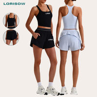 Ensemble 2 pièces LORISOW pour femme : Soutien-gorge de sport et short décontracté respirant avec poches latérales – Vente en gros
