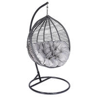 Silla Colgante Moderna Tipo Huevo, Portátil, para Balcón, Sala de Estar, Jardín, Hotel, Villa, Escuela, en Ratán Dorado, Muebles de Exterior