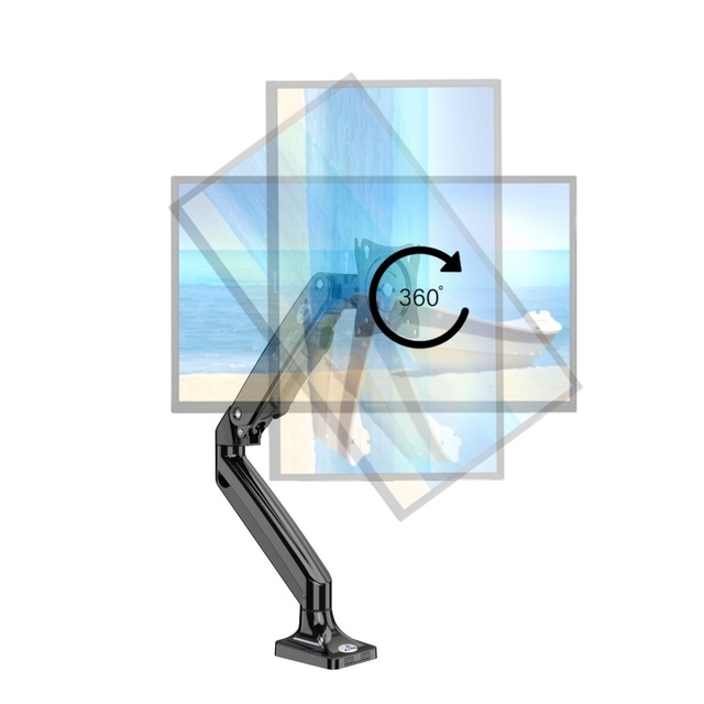Industrial Gas Spring Monitor Arm10kg for 17-35 Inch Displays VESA 75/100mm Tilt 360 Swivel Screen Holder for Hospital Classroom